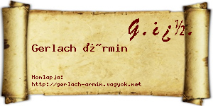 Gerlach Ármin névjegykártya